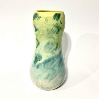 Vase Hellgelb-Grün/Türkis